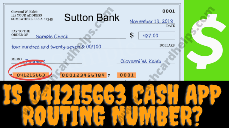 Is 041215663 Cash App Routing Number?